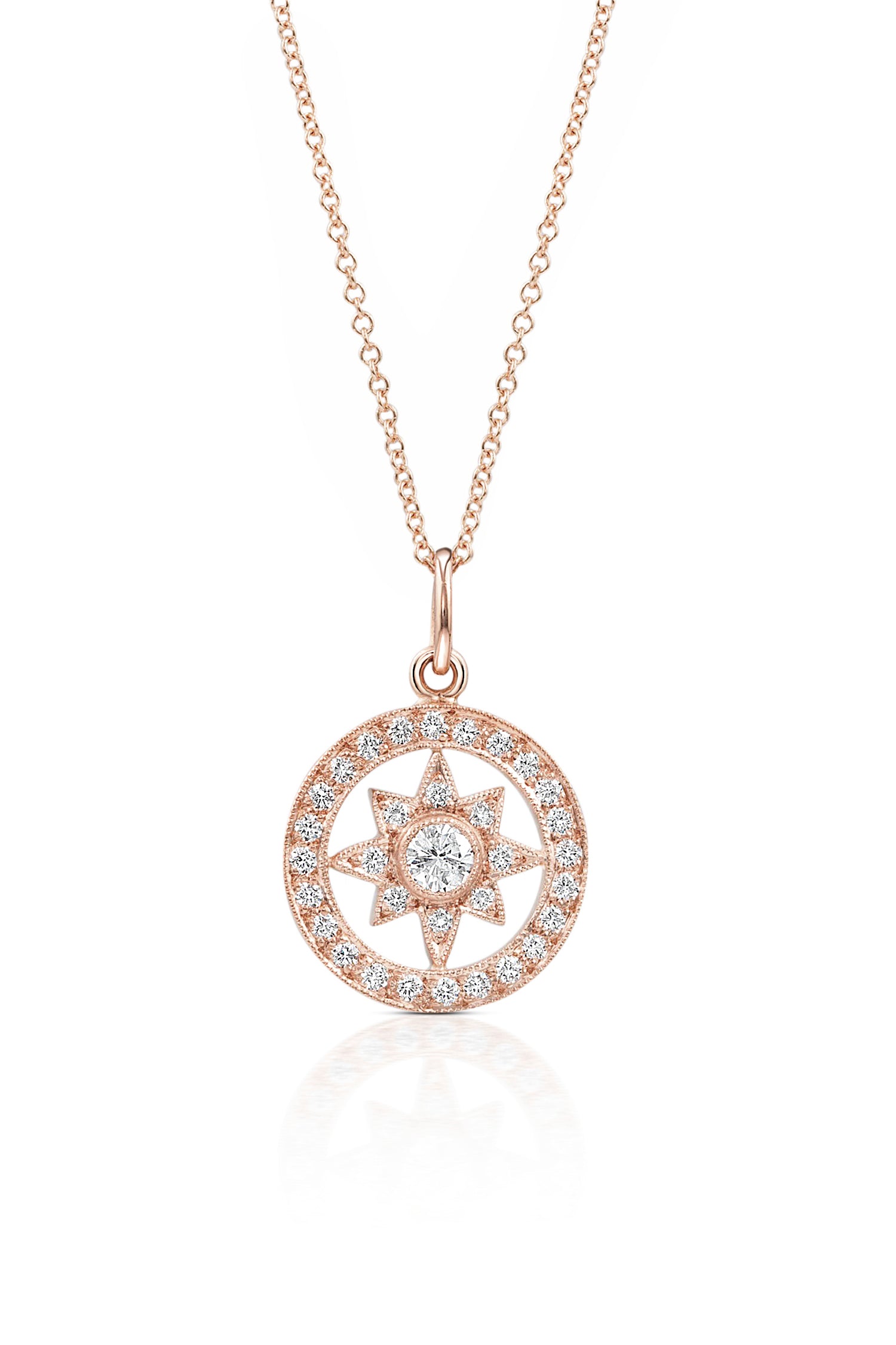 Gold and Diamond Compass Rose Pendant - Goldhaus & Alexander Jewelry Design