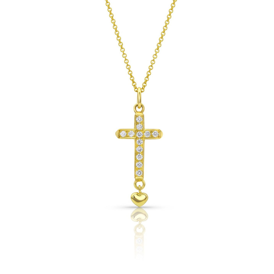 Diamond and yellow gold cross Four (4) - Goldhaus & Alexander Jewelry Design