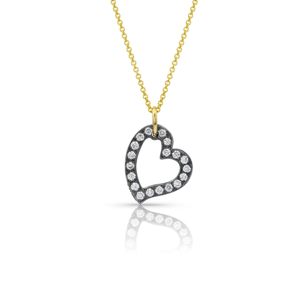 Diamond and Gold Heart Pendant - Heart of Gold - Goldhaus & Alexander Jewelry Design