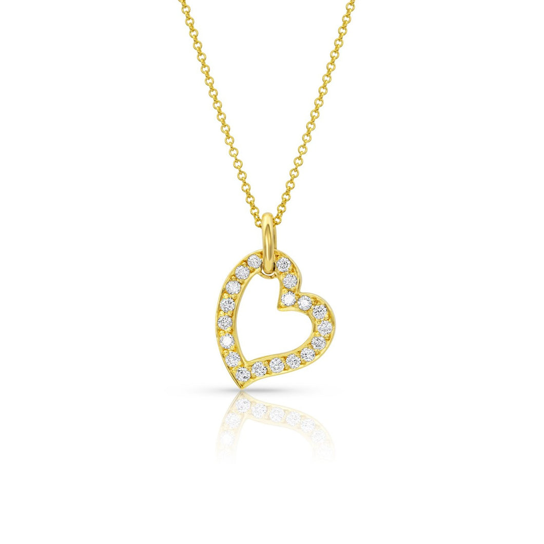 Diamond and Yellow Gold Pendant Heart of Gold - Goldhaus & Alexander Jewelry Design