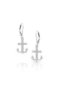 White Gold and Diamond Anchor Earring - Goldhaus & Alexander Jewelry Design